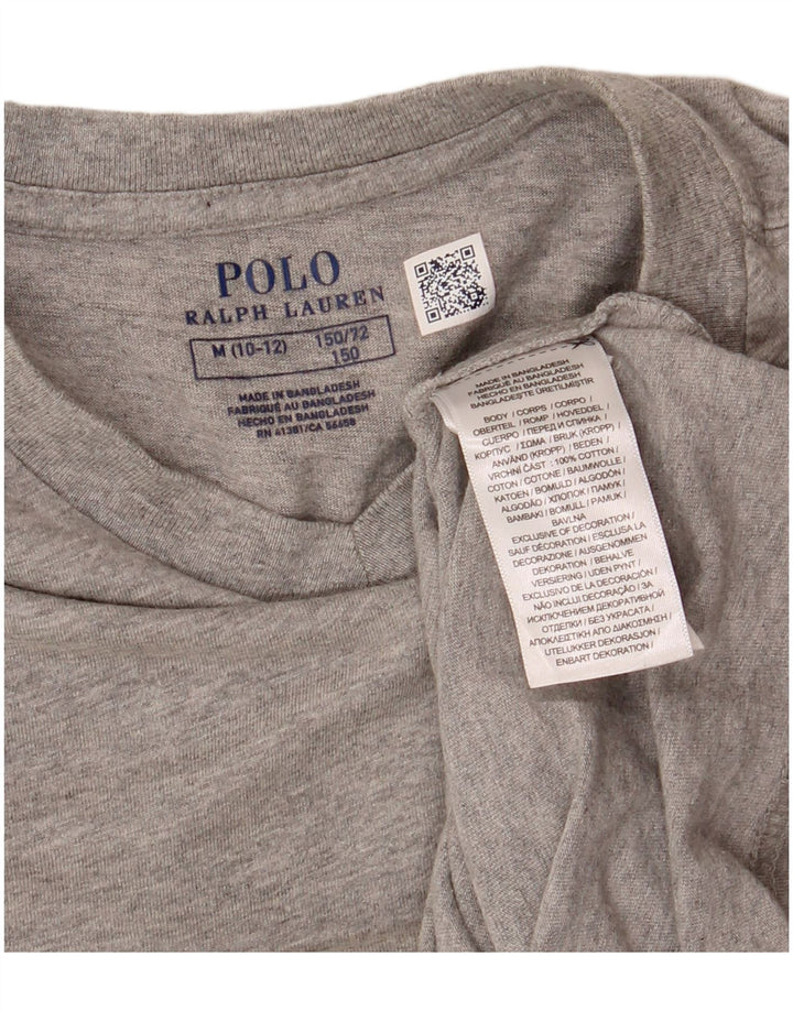 POLO RALPH LAUREN T-shirt per bambina 8-9 anni in cotone mélange grigio medio