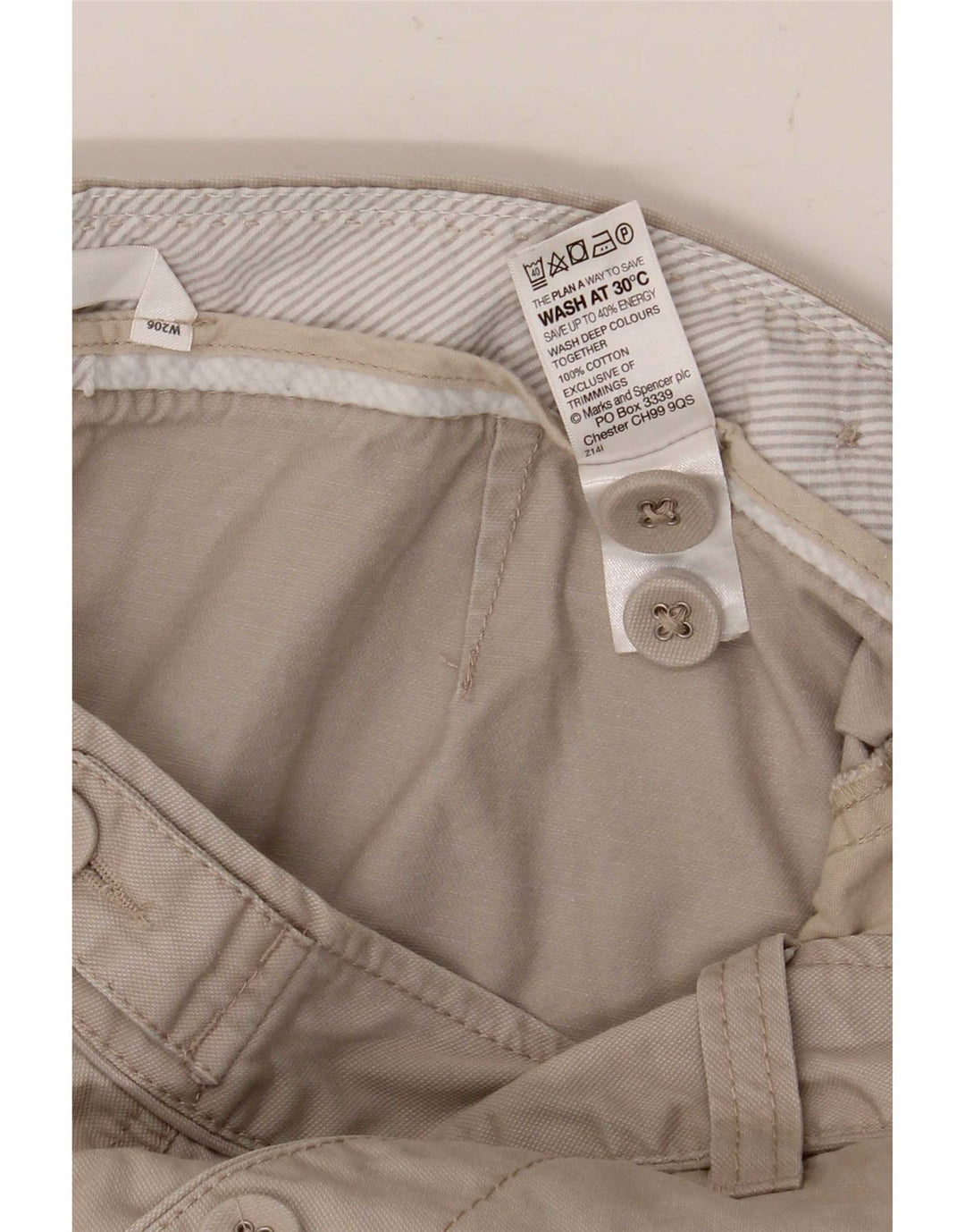 Marks & Spencer Womens Pencil Skirt UK 12 Medium W32  Beige Cotton