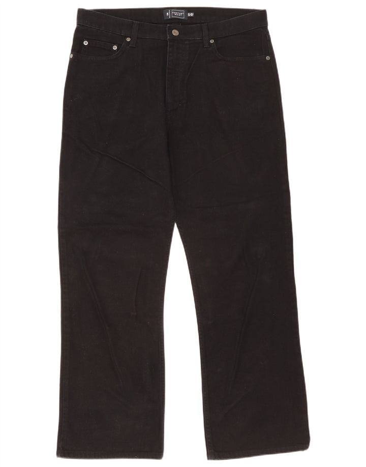 Jeans dritti da uomo Marks & Spencer blu Harbour W36 L29 cotone nero