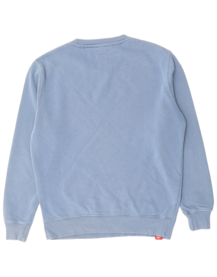 Felpa grafica da uomo Alpha Industries in cotone blu medio