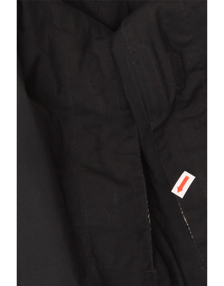 JACK WOLFSKIN Womens Hooded Rain Jacket UK 10 Small Black Polyester Vintage Jack Wolfskin and Second-Hand Jack Wolfskin from Messina Hembry 