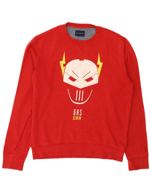 Felpa grafica da uomo Gas Jumper XL Rossa