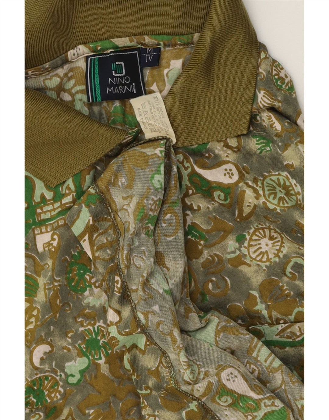 Polo da uomo NINO MARINI in cotone Paisley medio kaki