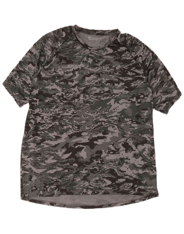 Maglietta da uomo Under Armour Top 2XL Poliestere mimetico grigio