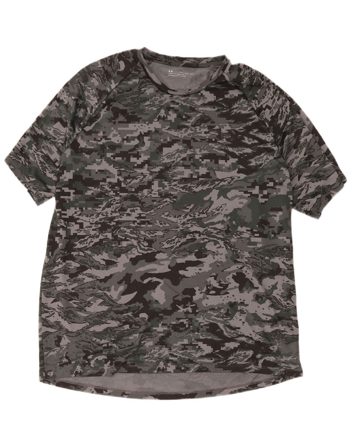 Maglietta da uomo Under Armour Top 2XL Poliestere mimetico grigio