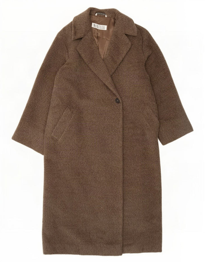 Soprabito oversize da donna Marella UK 10 piccolo in lana vergine marrone