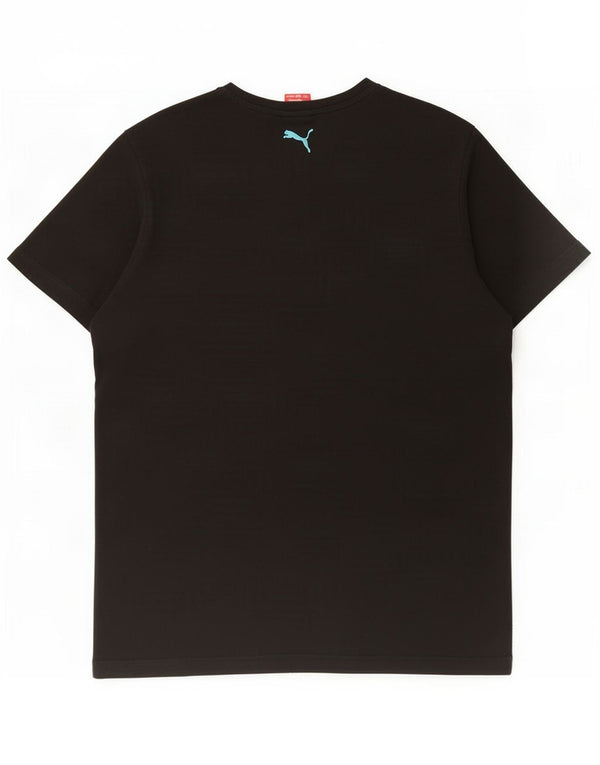 T-shirt grafica da uomo Puma Top in cotone nero medio