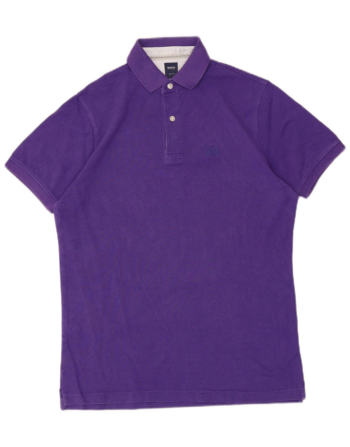 Polo da uomo Boggi in cotone viola medio