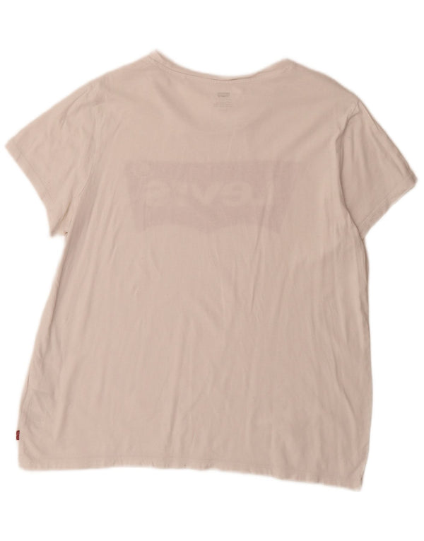 T-shirt grafica da donna Levi's Top UK 18 XL cotone bianco