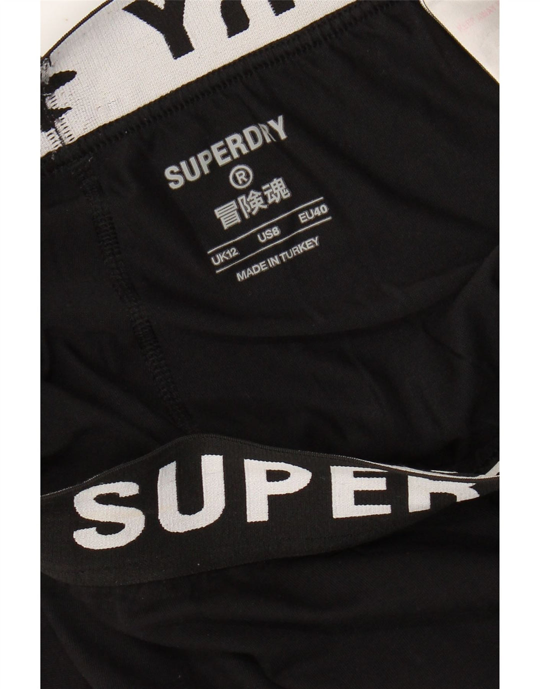 Leggings grafici da donna SUPERDRY UK 12 medio nero
