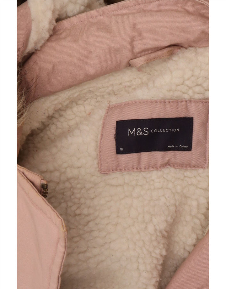 Giacca parka oversize con cappuccio da donna Marks & Spencer UK 16 grande rosa