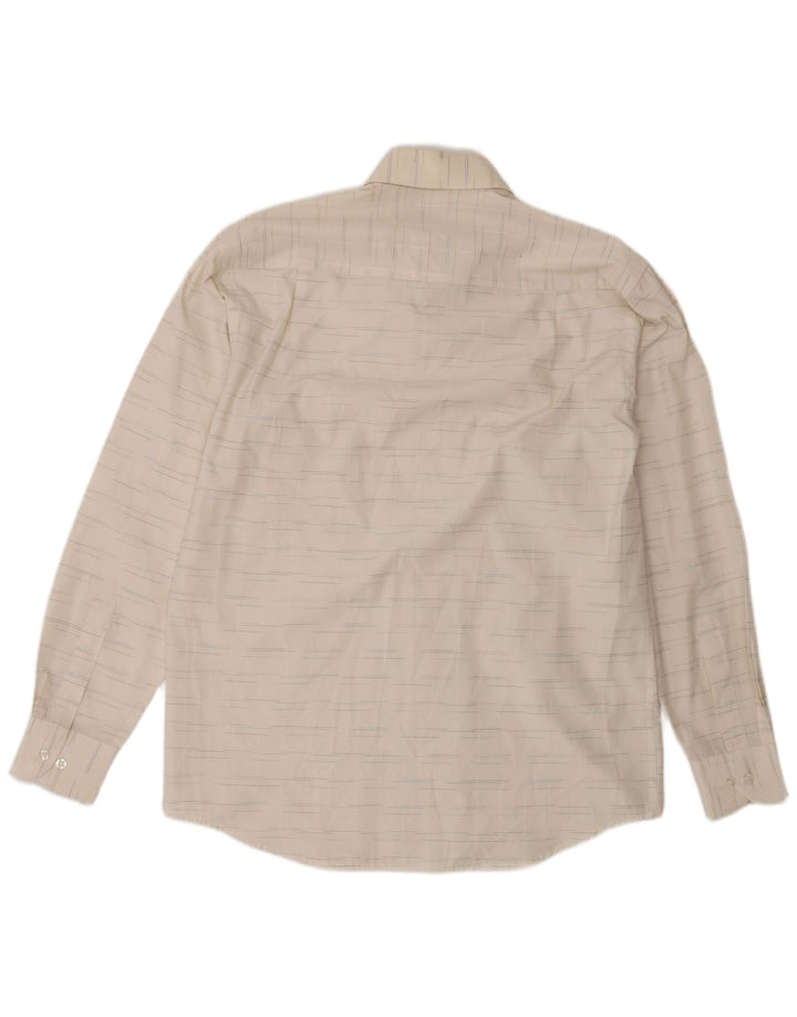 Camicia da uomo vintage in cotone gessato bianco medio