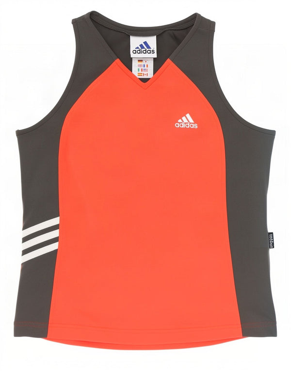 Canotta corta Adidas Bambina Climalite 15-16 anni Poliammide color block grigio