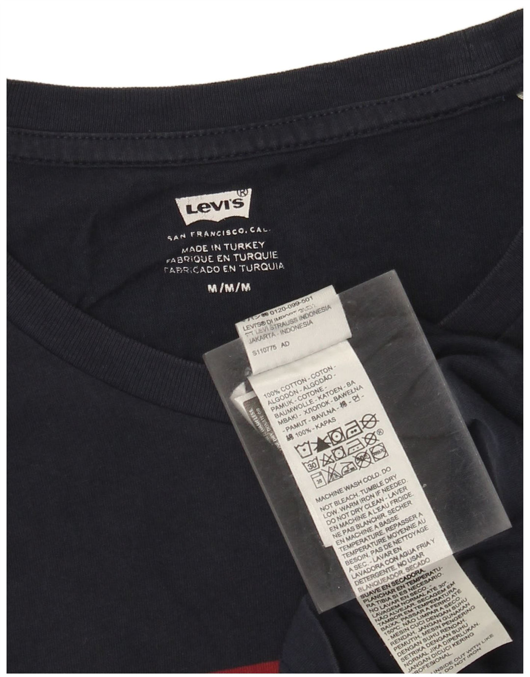 T-shirt grafica da uomo Levi's Top in cotone blu navy medio