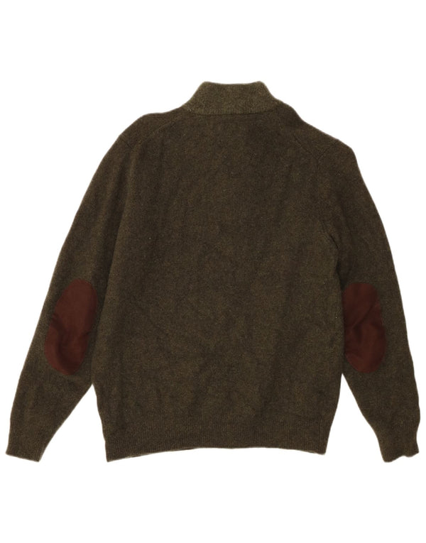 BARBOUR Womens Button Neck Jumper Sweater UK 18 XL Green Wool