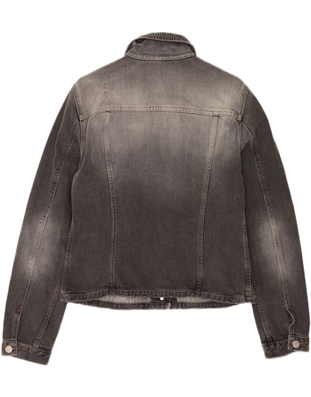 Giacca in denim corto da donna Benetton UK 16 grande cotone grigio