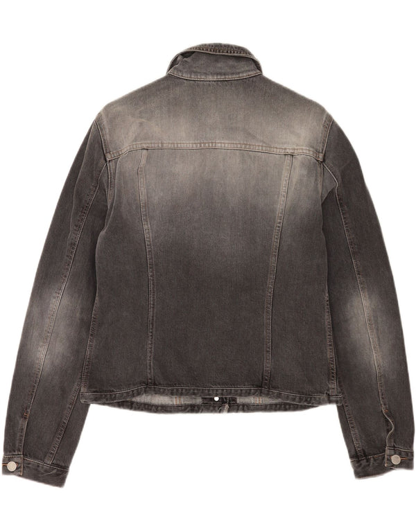 Giacca in denim corto da donna Benetton UK 16 grande cotone grigio