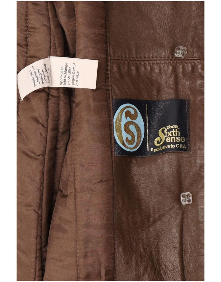 Il tuo cappotto in pelle da donna Sixth Sense UK 16 grande marrone