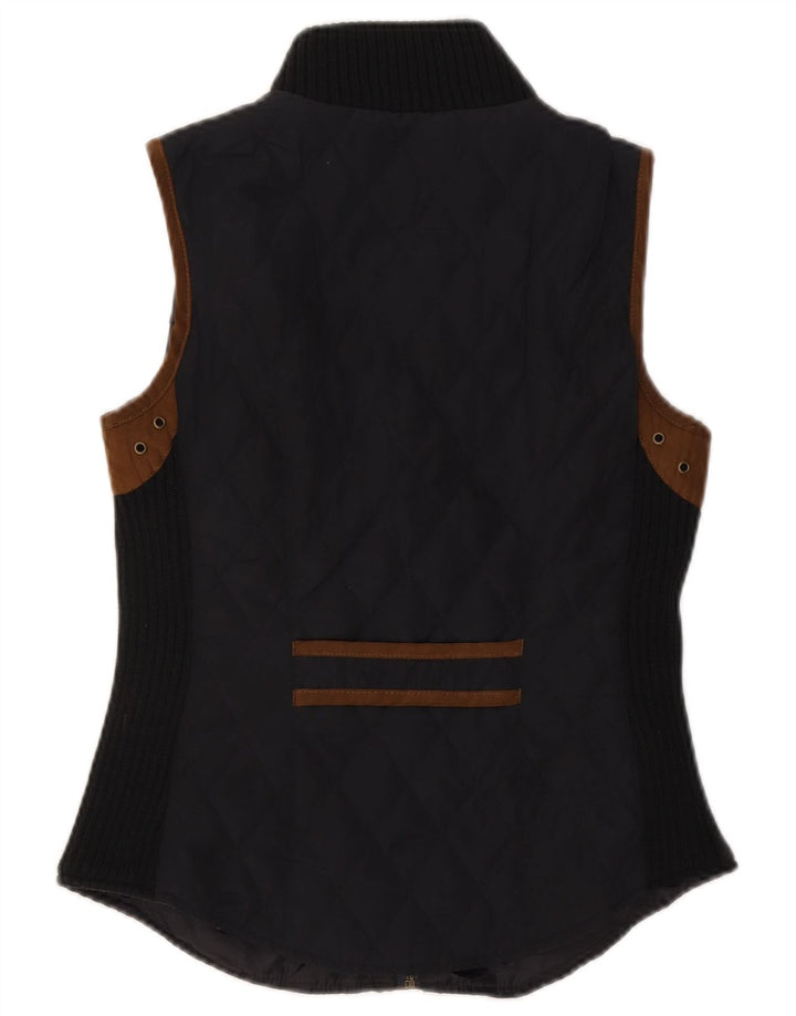 Gilet trapuntato da donna Zara UK 12 medio nero poliestere colorblock