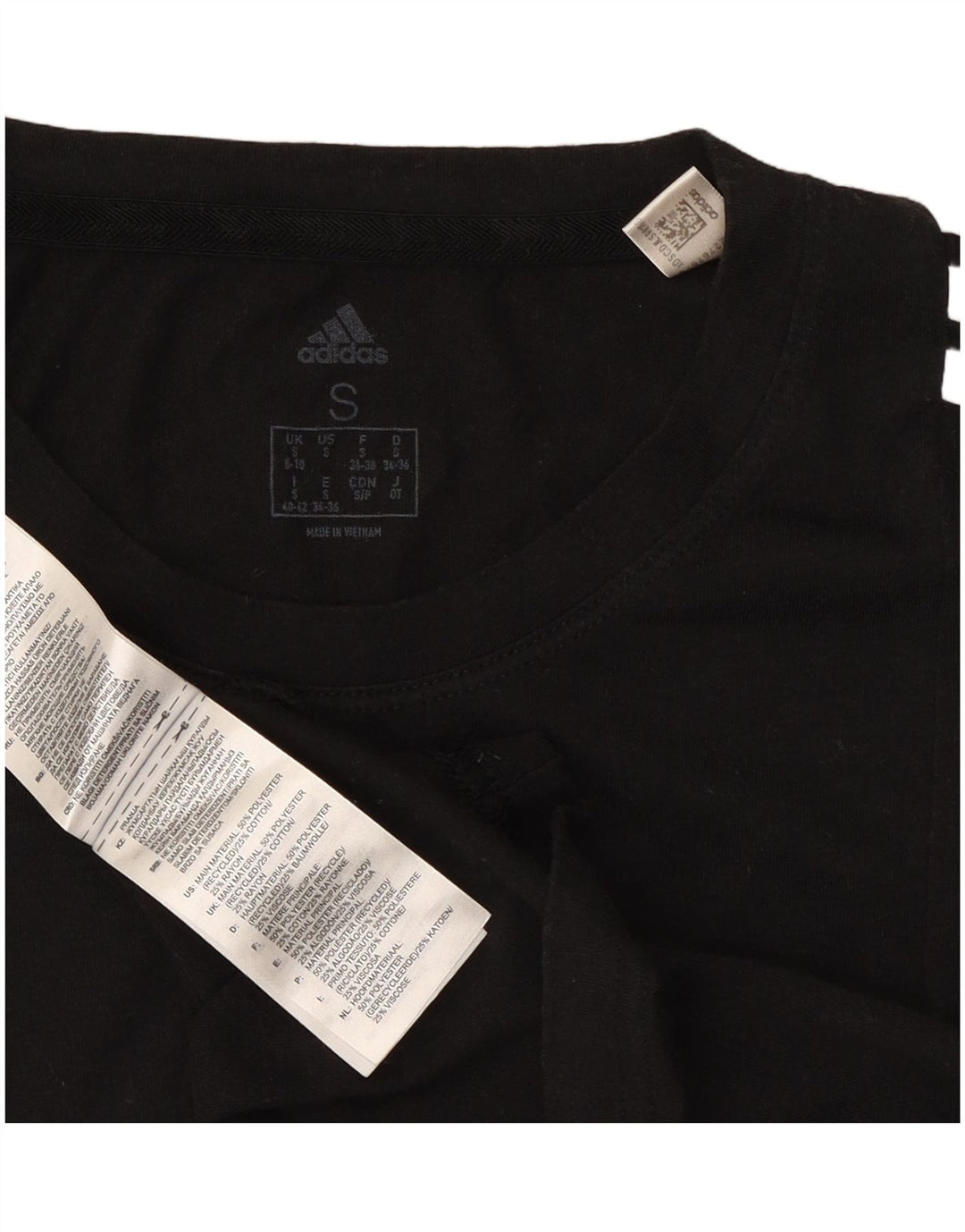 T-shirt da donna Adidas Top UK 8/10 piccola poliestere nera