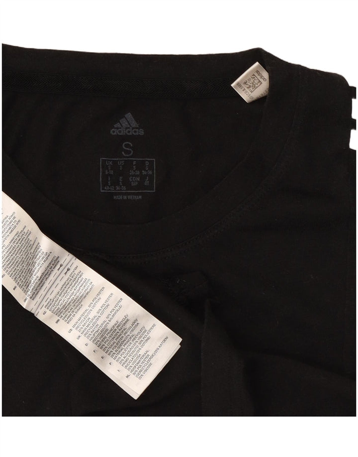 T-shirt da donna Adidas Top UK 8/10 piccola poliestere nera