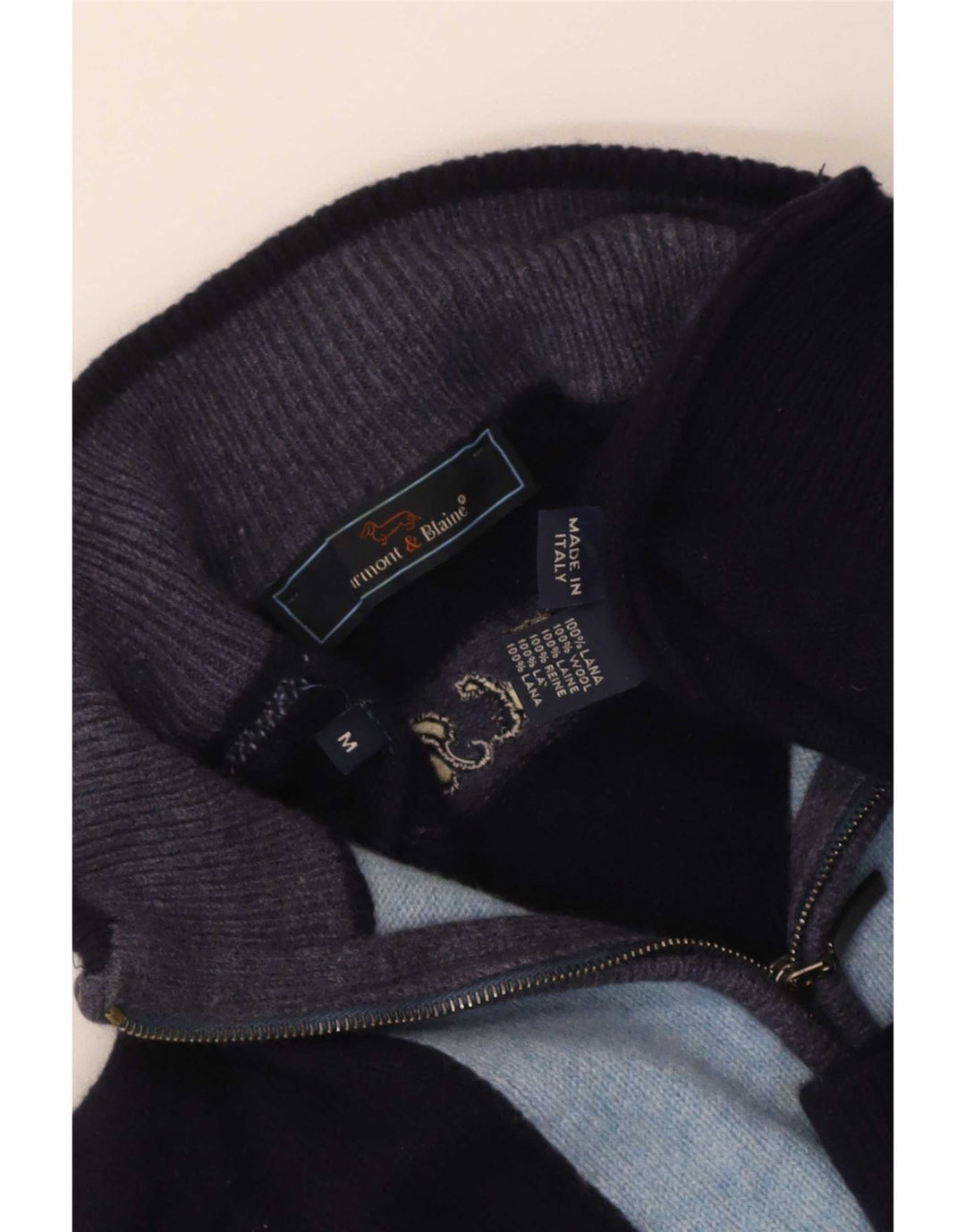 Maglione da donna Harmont & Blaine con zip e collo UK 12 medio blu navy