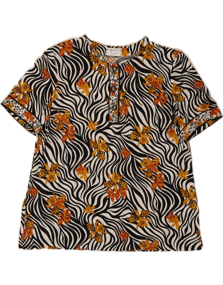 VINTAGE Womens Blouse Top US 6 Medium Multicoloured Animal Print Vintage Vintage and Second-Hand Vintage from Messina Hembry 