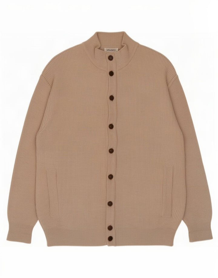Maglione cardigan da uomo Lana Gatto grande lana beige