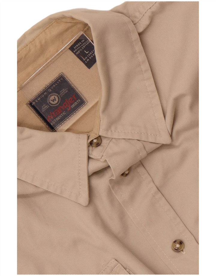 Camicia da uomo Wrangler grande in cotone bianco sporco