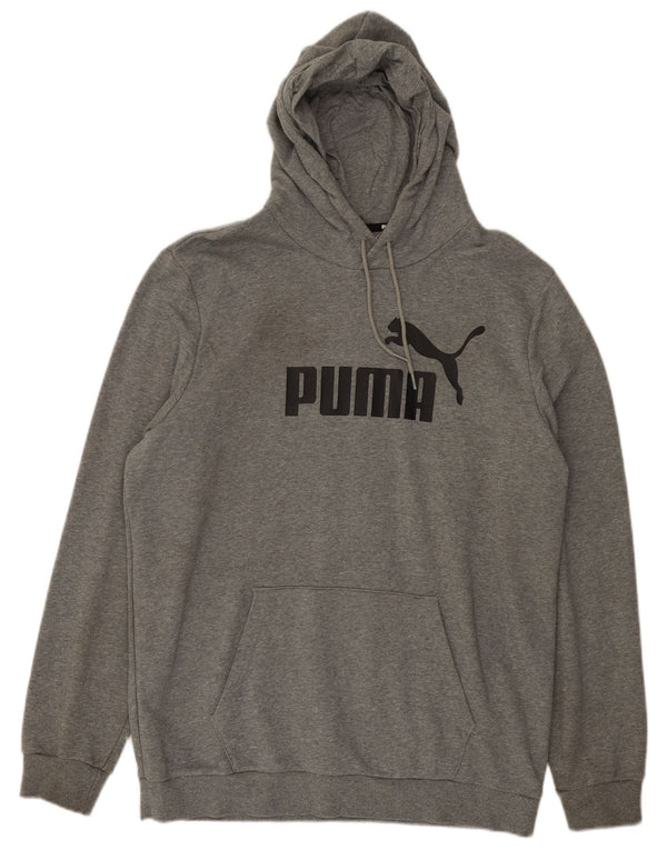 Felpa con cappuccio grafica da uomo Puma Large in cotone grigio
