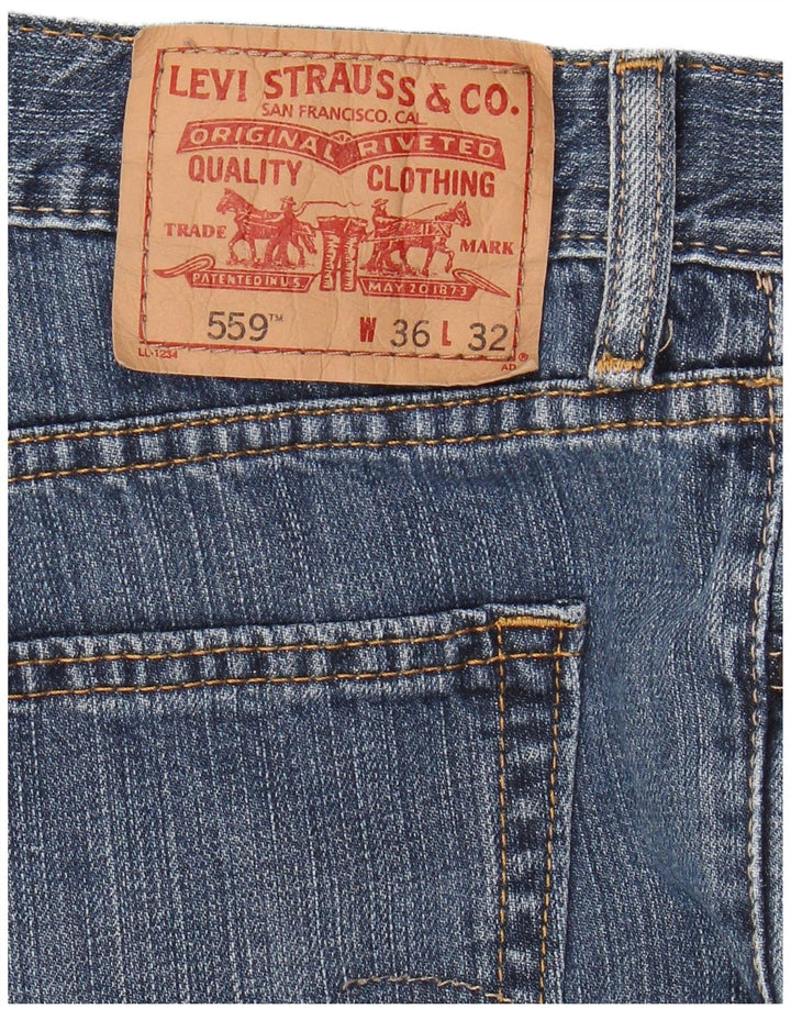 LEVI'S Jeans dritti da uomo 559 vestibilità rilassata W36 L32 cotone blu