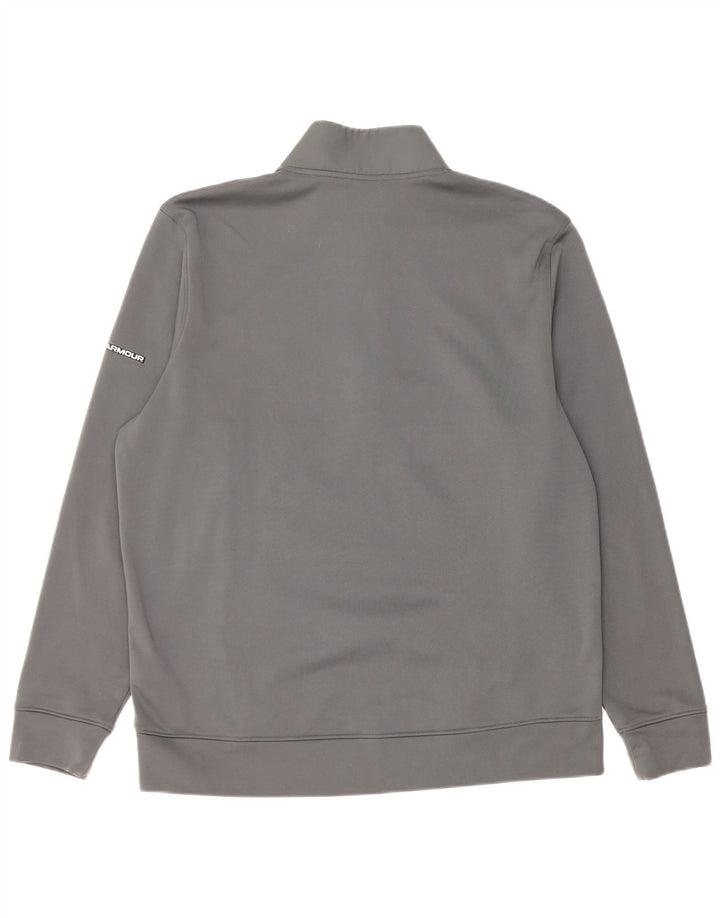 Felpa da uomo Under Armour con collo con zip, maglione grande, poliestere grigio