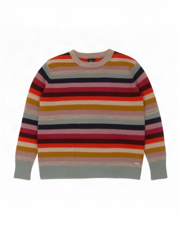 Joules Maglione da donna con scollo a barca Maglione UK 14 Grandi strisce multicolori