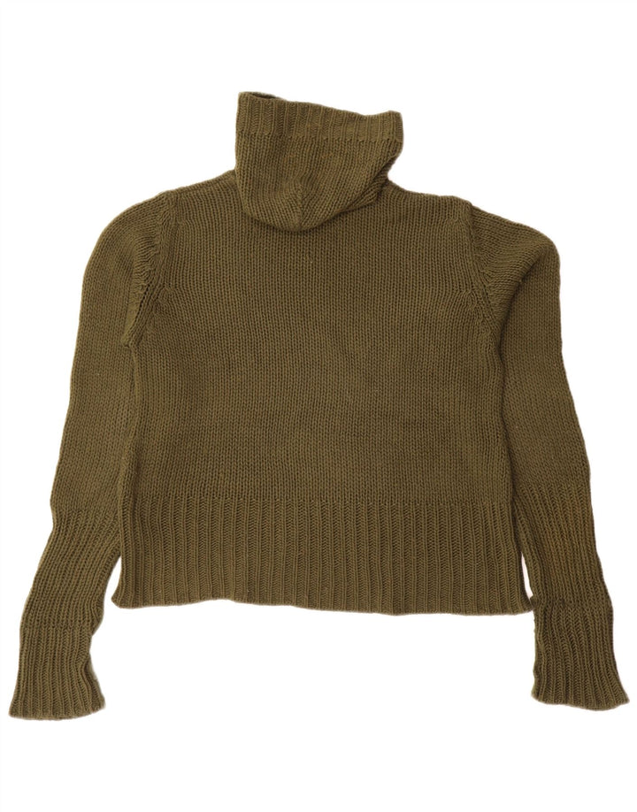 Maglione oversize con cappuccio da donna Zara UK 14 Acrilico verde medio