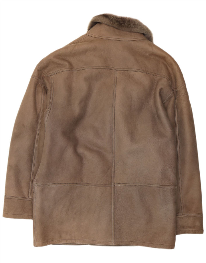 Giubbotto in shearling vintage da uomo IT 52 XL Marrone