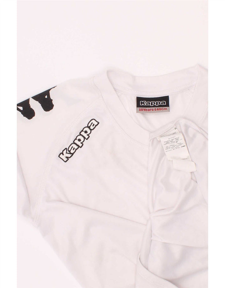 T-shirt grafica Kappa per ragazzi 9-10 anni in poliestere bianco