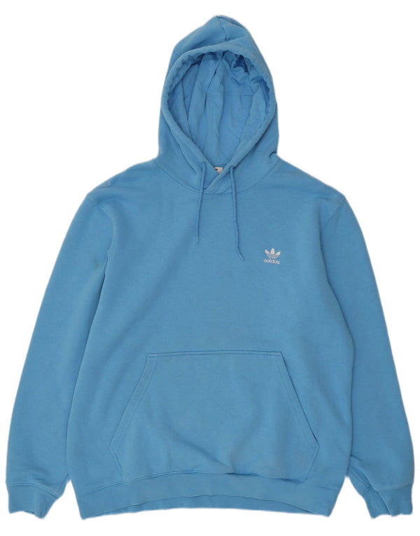 Felpa con cappuccio da uomo ADIDAS XL in cotone blu