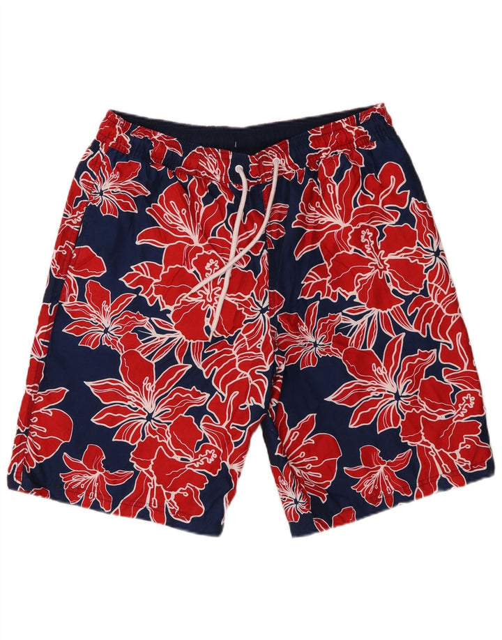 Pantaloncini da bagno da uomo Marks & Spencer medio poliestere floreale blu navy