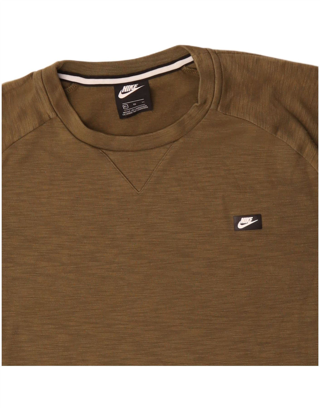 Felpa da uomo NIKE maglione XL in cotone screziato kaki