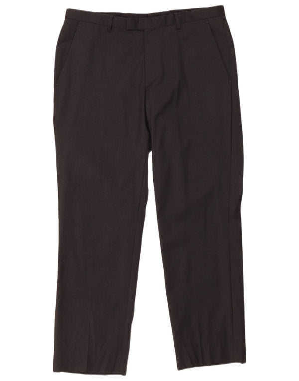 Pantaloni da abito dritti da uomo HUGO BOSS W33 L29 Lana nera
