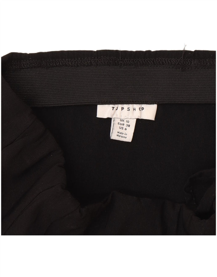 Minigonna da donna Topshop UK 10 piccola W26 viscosa nera