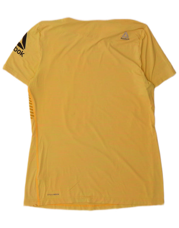 T-shirt grafica Reebok da donna Top UK 16/18 Large Giallo Nylon