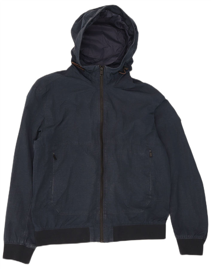 Giubbotto bomber con cappuccio da uomo Hugo Boss EU 48 medio blu navy in poliammide