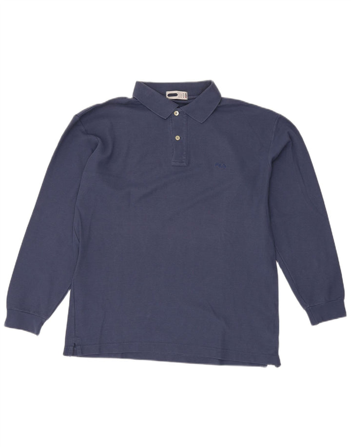 Polo Uomo FILA Manica Lunga IT 50 Blu Medio Cotone