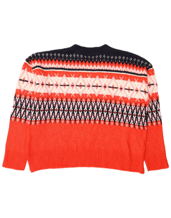 Marks & Spencer Maglione girocollo da donna UK 16 Large Red Fair Isle