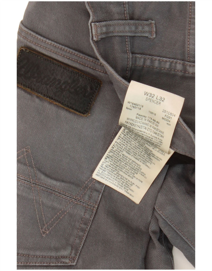 Jeans dritti da uomo Spencer WRANGLER W32 L32 cotone grigio