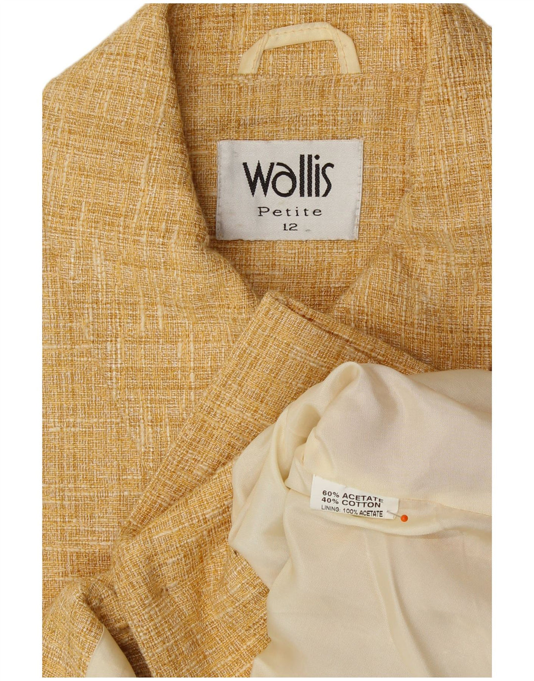 WALLIS Giacca blazer da donna Petite Crop a 4 bottoni UK 12 Beige medio