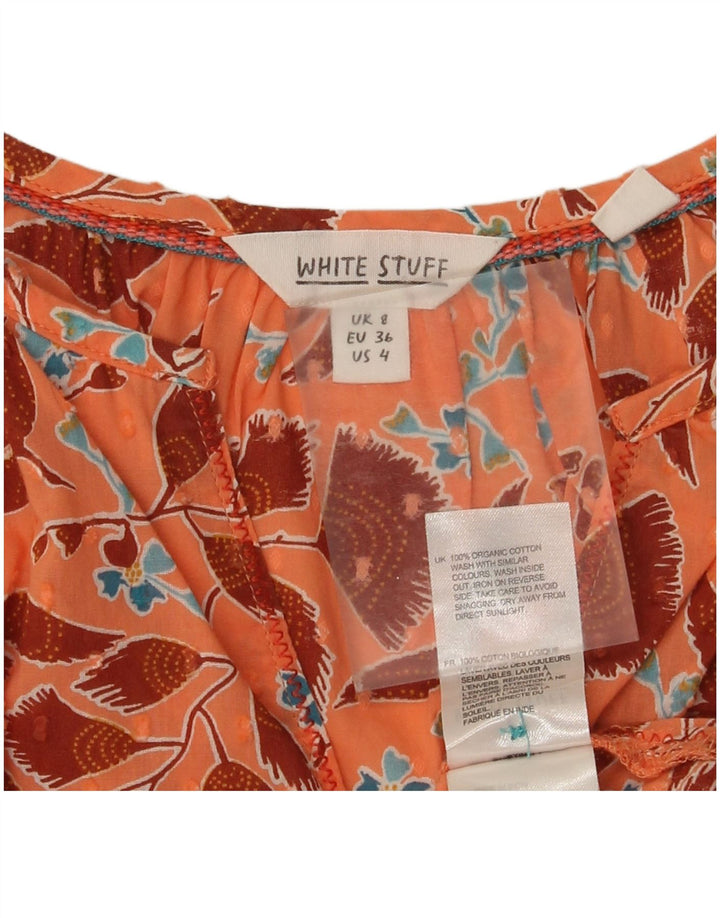 Camicetta da donna White Stuff Top UK 8 Piccolo cotone floreale arancione