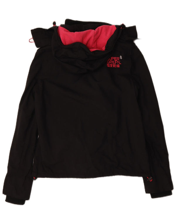 Giacca a vento con cappuccio da donna Superdry Windcheater UK 14 media nera