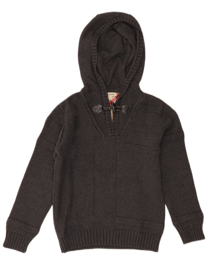 Maglione con cappuccio per ragazzi Burberry 9-10 anni in cotone grigio